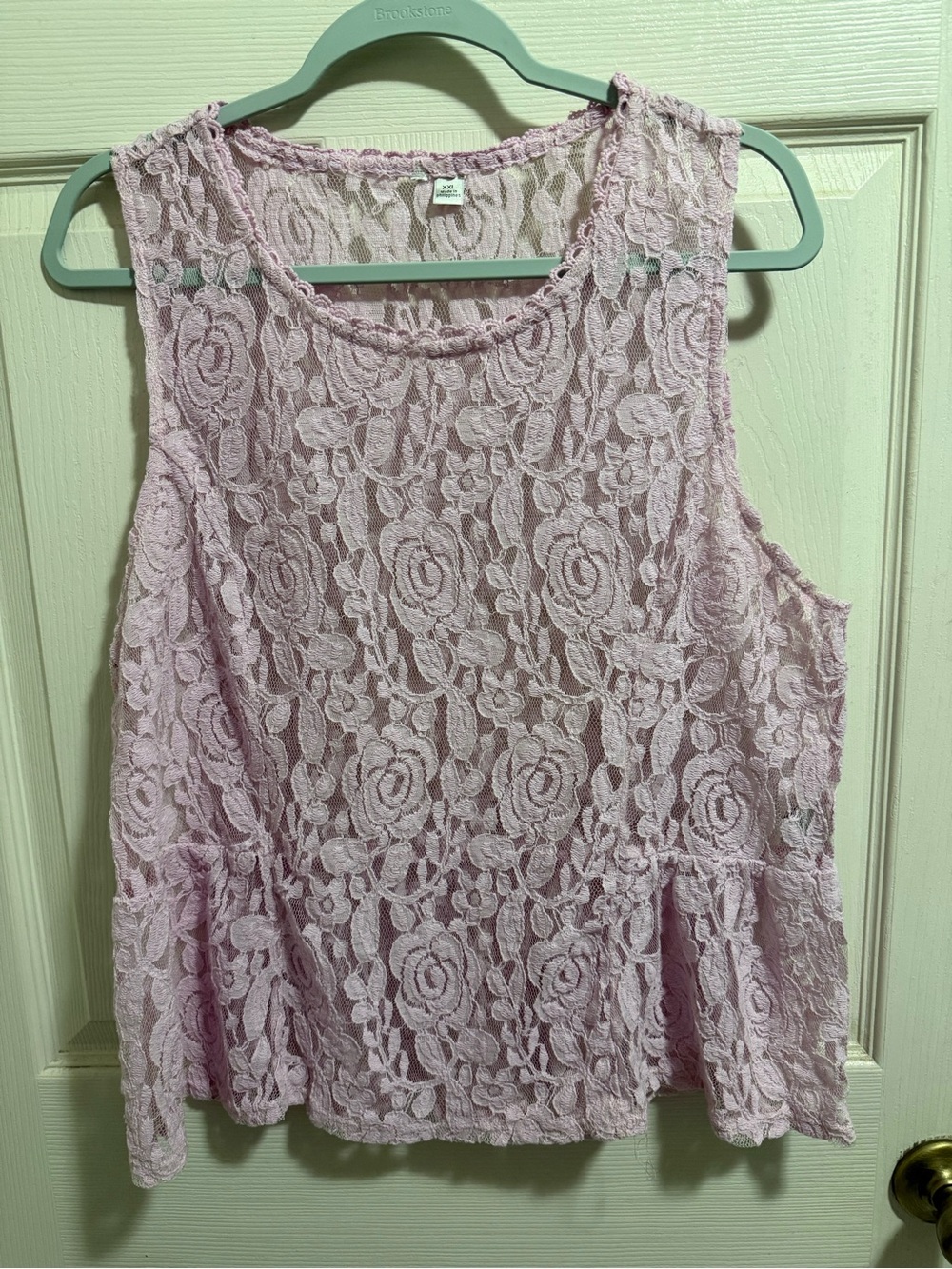 Lace Peplum Tank Top - Light Pink
